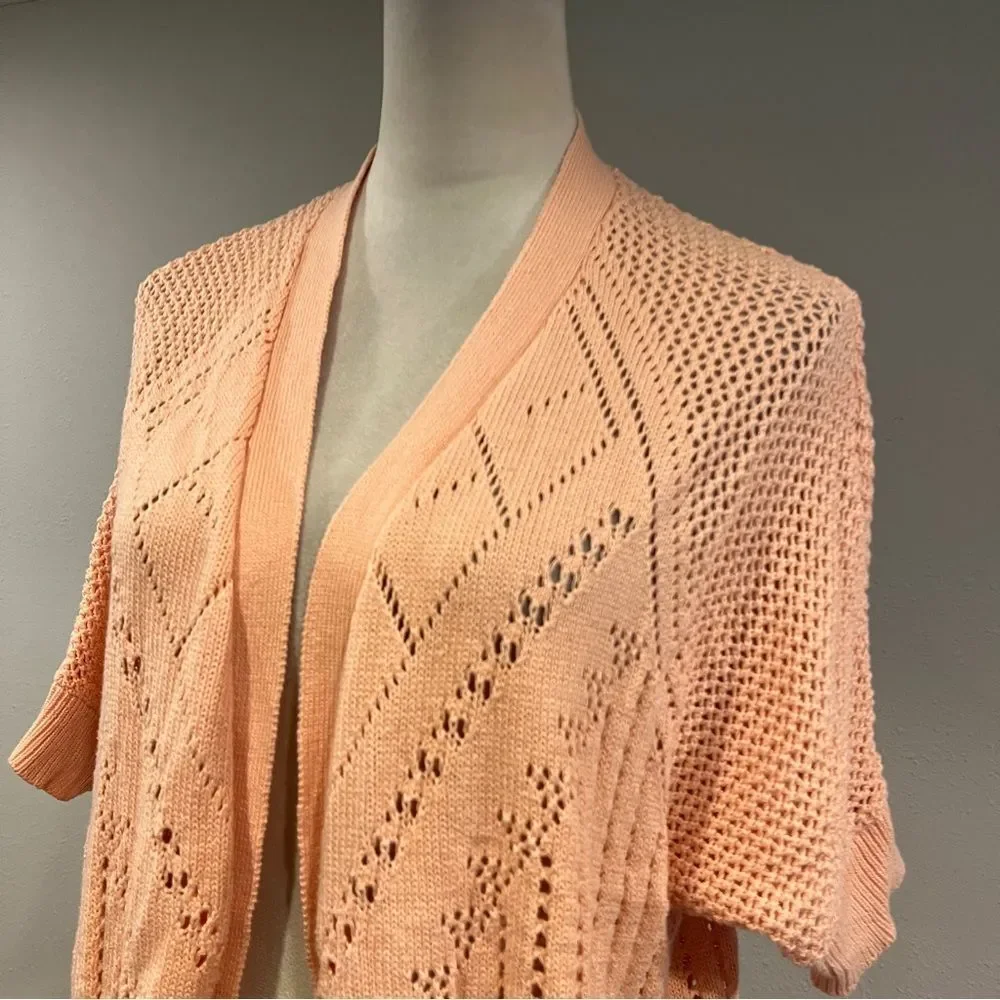 Canyon River Blues Peach Open-Knit‎ open Cardigan